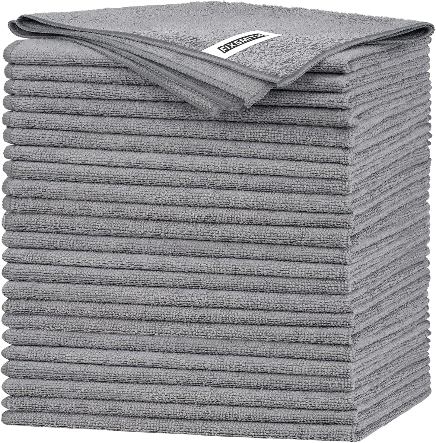 FIXSMITH Microfiber Cleaning Cloth - Pack of 8, Size: 12 x 16 in, Multi-Functional Cleaning Towels, Highly Absorbent Cleaning Rags, Lint-Free, Streak-Free Cleaning Cloths for Car Kitchen Home