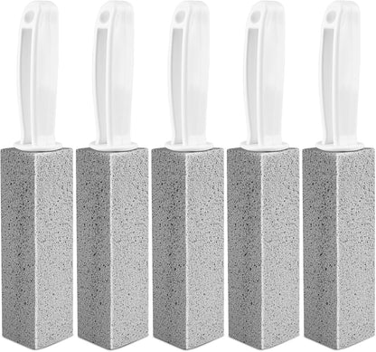 MEQHUO Toilet Pumice Stone With Handle, 5 Pack Pumice Stone Toilet Bowl Cleaner, Hard Water Toilets Ring Remover for Cleaning Toilets, Bathtubs, Stove, Grills, Swimming Pools, Sinks