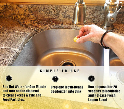 60-Count Sink Garbage Disposal and Drain Cleaner Pods, Freshener & Deodorizer Lemon Scent Capsules