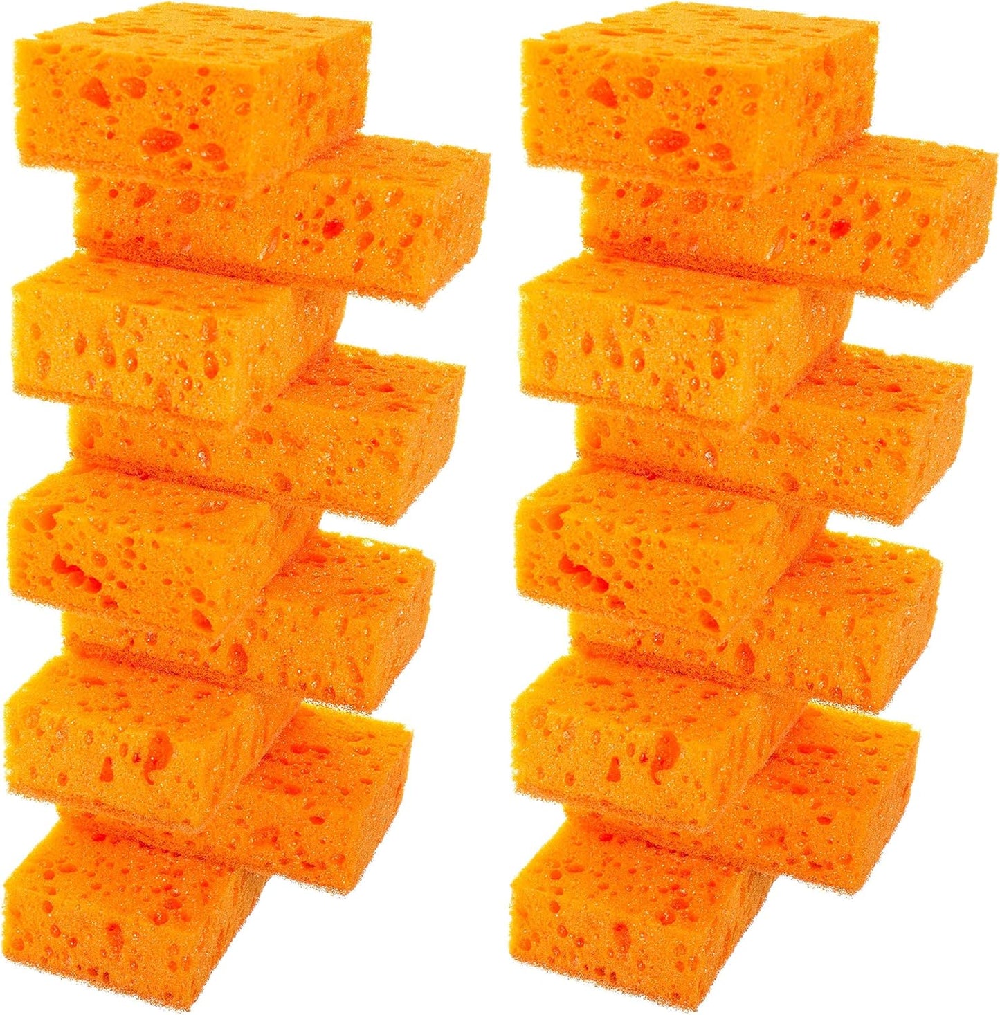 Green Multi Use Scrub Sponge. Made in Europe. 9 Pack, 4.3x2.8x1.4 inches. Odorless Heavy Duty and Non Scratch Fiber. Best, Durable, Delicate, Porous, Non Cellulose Kitchen Sponges and Scrubbers