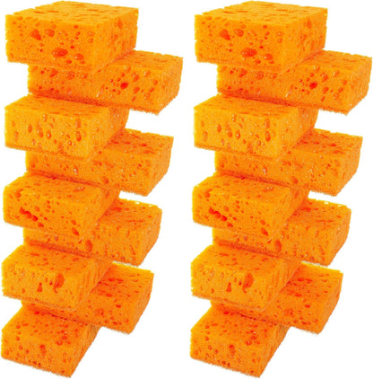 Green Multi Use Scrub Sponge. Made in Europe. 9 Pack, 4.3x2.8x1.4 inches. Odorless Heavy Duty and Non Scratch Fiber. Best, Durable, Delicate, Porous, Non Cellulose Kitchen Sponges and Scrubbers