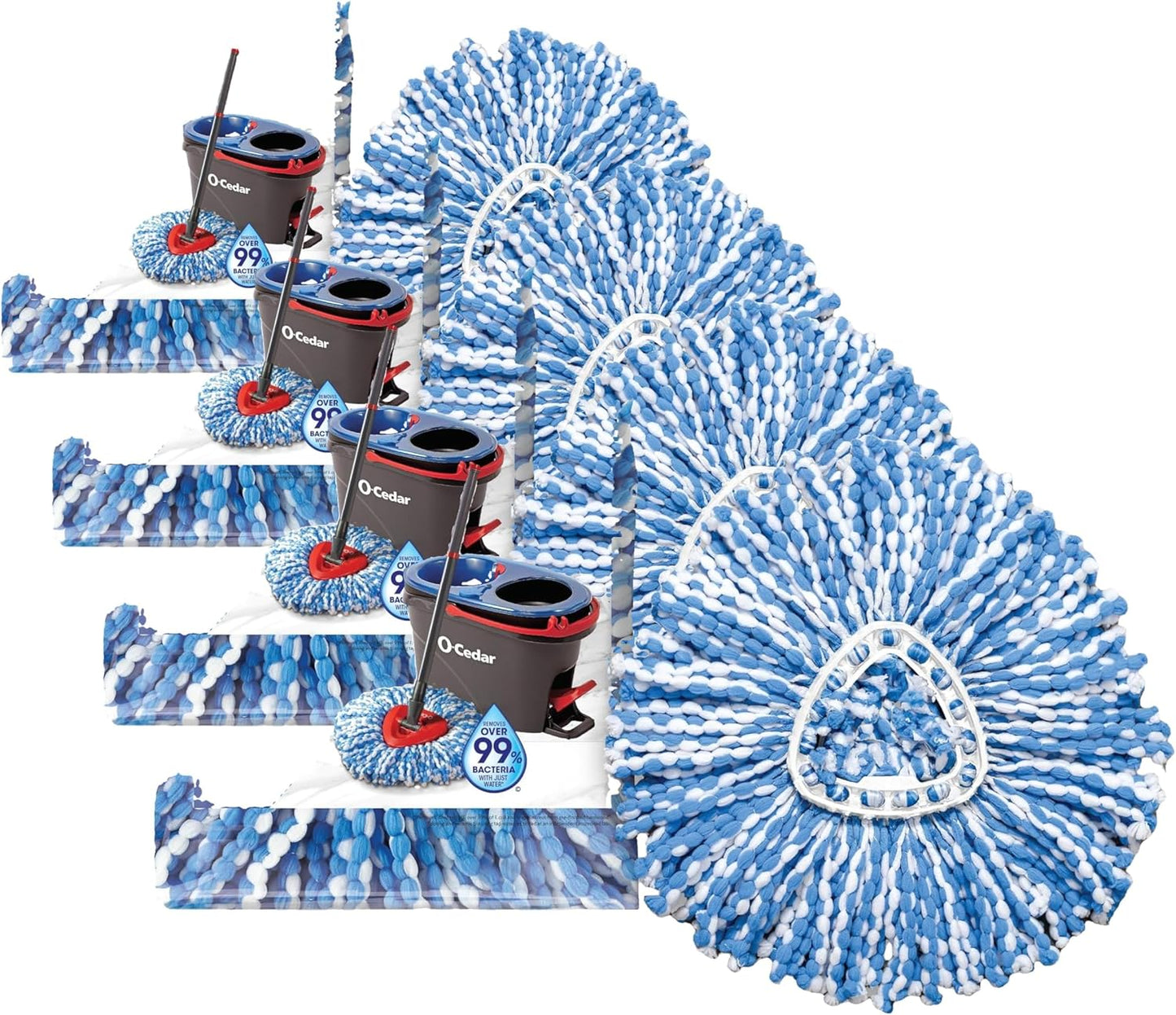 O-Cedar Genuine RinseClean Deep Clean Spin Mop Head Replacement (1-Pack) | 40% More Cleaning Power | Microfiber Refill | Machine Washable | Compatible with O-Cedar EasyWring RinseClean Spin Mop System