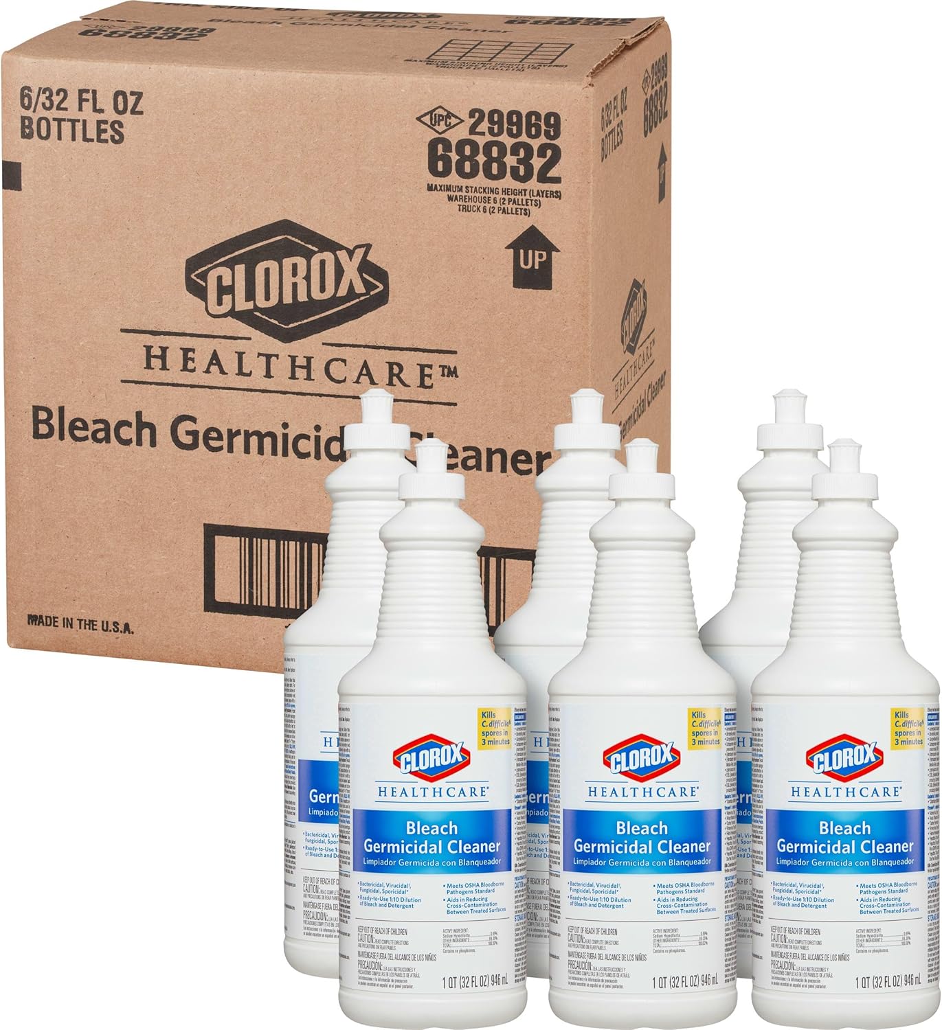 Clorox Healthcare Bleach Germicidal Cleaner Pull-Top, 32 Fluid Ounces (Package May Vary)