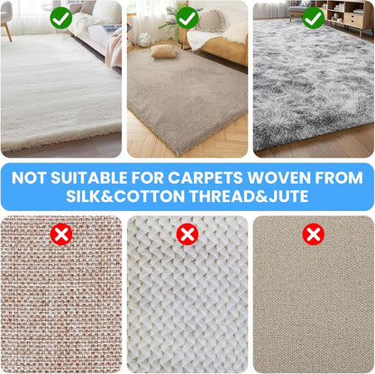 3 in 1 Carpet Rake for Pet Hair Removal, Tool Set of 3, 55” Long Handle Carpet Pet Hair Removal Carpet Scraper Dog Cat Hair Remover for Sofa, Couch, Car, Rug