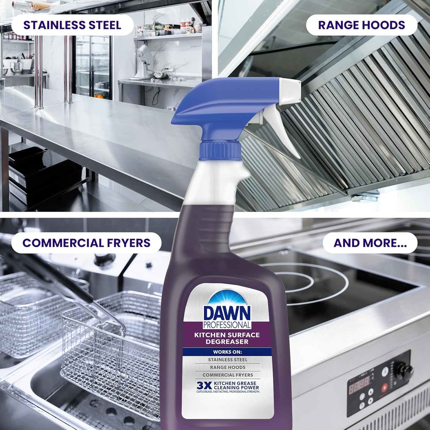 Dawn PRO Kitchen Surface Degreaser, Bulk Cleaning Spray for Oil and Grease Buildup in Commercial Kitchens, 32 fl oz (Case of 6)