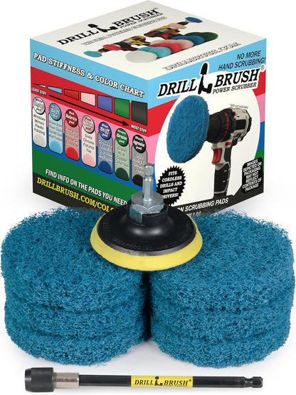 Drill Scrubber - Drill Brush Power Scrubber Pads - Bathroom - Drill Pad Attachments - Cleaning Pads - Shower Door - Baseboard - Bathroom Sink - Shower Cleaner - Flooring - Hard Water Stain Remover