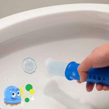 Scrubbing Bubbles Fresh Gel Toilet Bowl Cleaning Stamps, Helps Keep Toilet Clean and Helps Prevent Limescale & Rings, Rainshower Scent, 1 Dispenser with 24 Fresh Gel Stamps