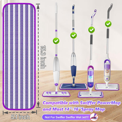 Reusable Mop Pads Refills for Swiffer PowerMop - Microfiber Wet Pads Refill Spray Mop Reusable Pads for Swiffer Mop, Also can be Disposable Power Mop Pads Refills for Multi-Surface Cleaning, 24PCS