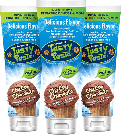 Tanner's Tasty Paste Cha Cha Chocolate Anti-Cavity Fluoride Toothpaste 4.2 oz.