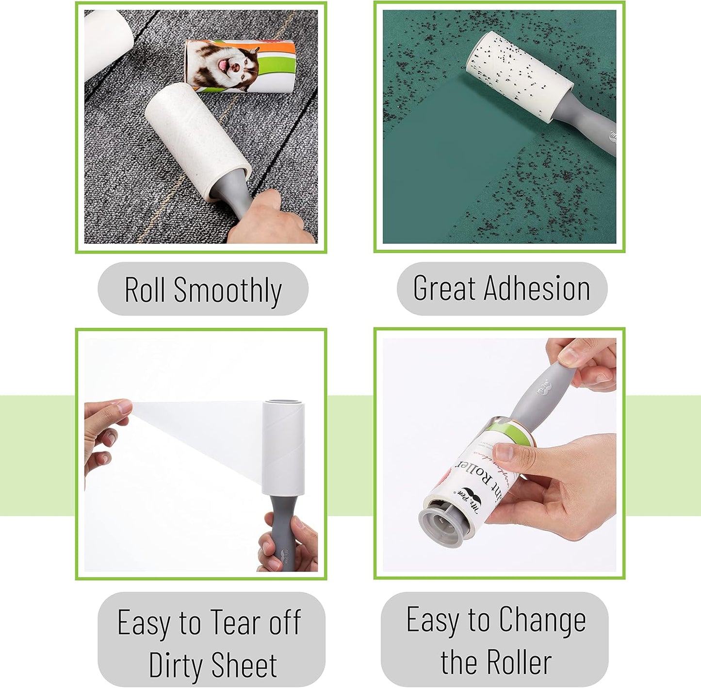 Mr. Pen- Lint Rollers, 1 Handle with 3 Refills, 270 Sheets, Extra Sticky Lint Remover for Clothes, Lint Roller for Pet Hair, Pet Hair Roller, Sticky Roller, Lint Roller for Clothes, Lint Removers