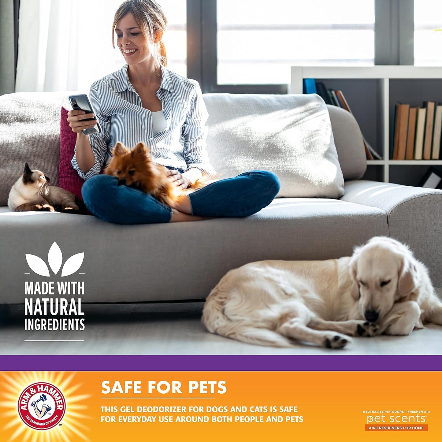 Arm & Hammer for Pets Air Care Pet Scents Deodorizing Gel Beads, Pet Odor Eliminator for Rooms Closets and Small Spaces with Long Lasting Odor Control, Fresh Breeze Scent, 12 oz