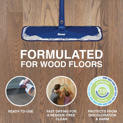 Bona Hardwood Floor Cleaner Spray - 32 fl oz - Residue-Free Floor Cleaning Solution for Wood Floors