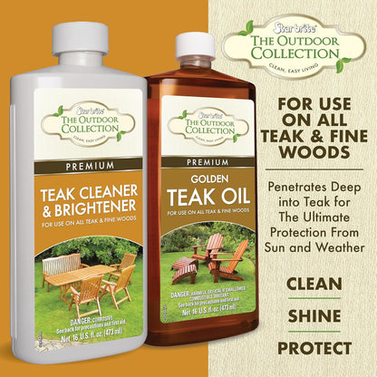STAR BRITE Outdoor Collection Teak Cleaner & Brightener - One-Step Teak Restoration, Renew Weathered, Gray Teak for Refinishing or Oiling - 32 OZ Spray
