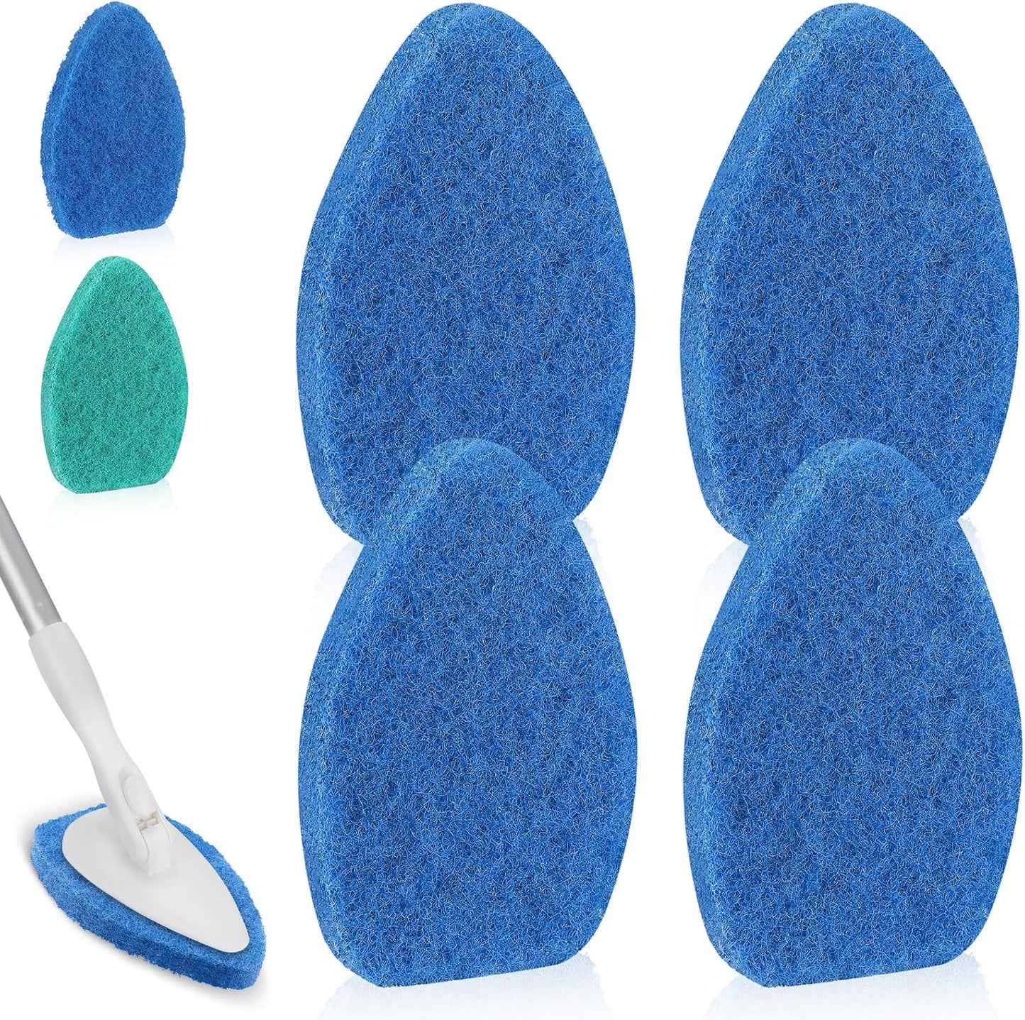Baderke 4 Pcs Tub Tile Scrubber Cleaning Brush Pads (Without Handle) Brush Non-Scratch Scouring Pads for Shower Bathroom Buildup Toilet Wall Floor (Orange)