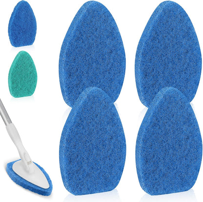 Baderke 4 Pcs Tub Tile Scrubber Cleaning Brush Pads (Without Handle) Brush Non-Scratch Scouring Pads for Shower Bathroom Buildup Toilet Wall Floor (Orange)