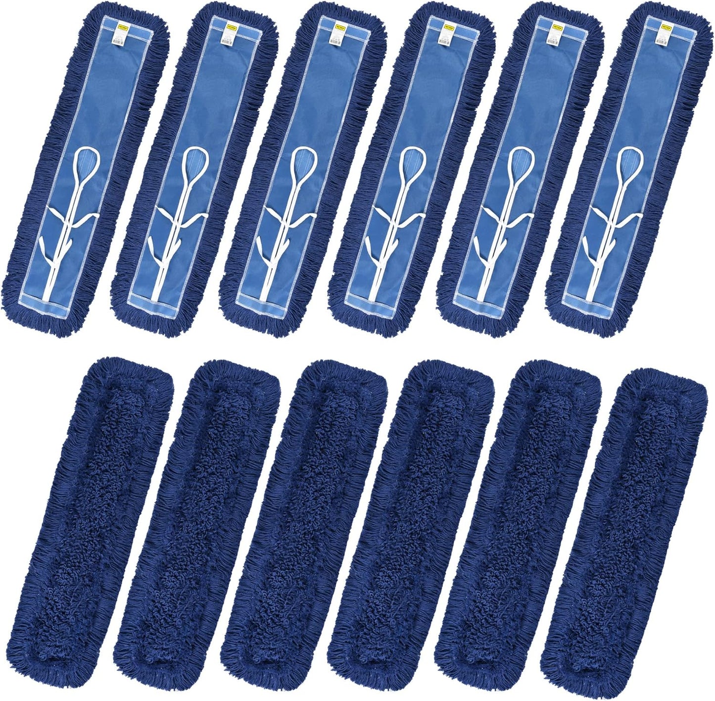 Matthew Cleaning 24'' Industrial Strength Cotton Dust Mop Refill Washable Replacement Heads for Residential & Commercial Use Fit Standard Dust Mop Frames, Hardwood, Laminate, Concrete Floors 3 Pack