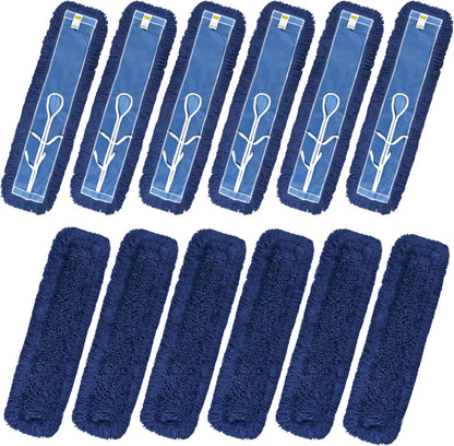 Matthew Cleaning 24'' Industrial Strength Cotton Dust Mop Refill Washable Replacement Heads for Residential & Commercial Use Fit Standard Dust Mop Frames, Hardwood, Laminate, Concrete Floors 3 Pack
