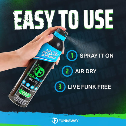 FunkAway Odor Eliminator Spray for Shoes, Clothes and Gear, 3.4 oz., Non-Aerosol; Mini Size for Travel, Ideal for Gym Bag, Purse, Locker or Suitcase