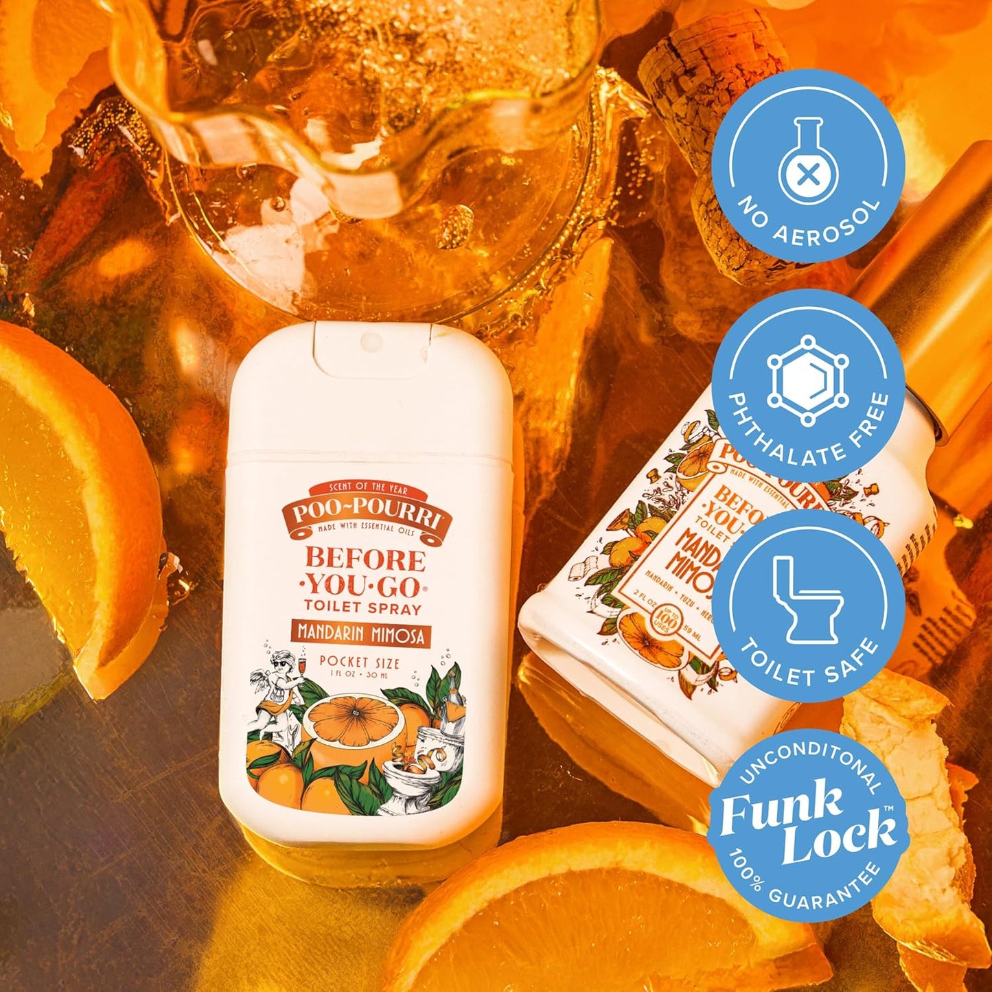 Poo-Pourri Before-You-Go Toilet Spray, Pink Citron, 2 Fl Oz, Up to 100 Uses, Bathroom Odor Deodorizer with Essential Oils for Home or Work, Travel Essentials, TSA Approved Size
