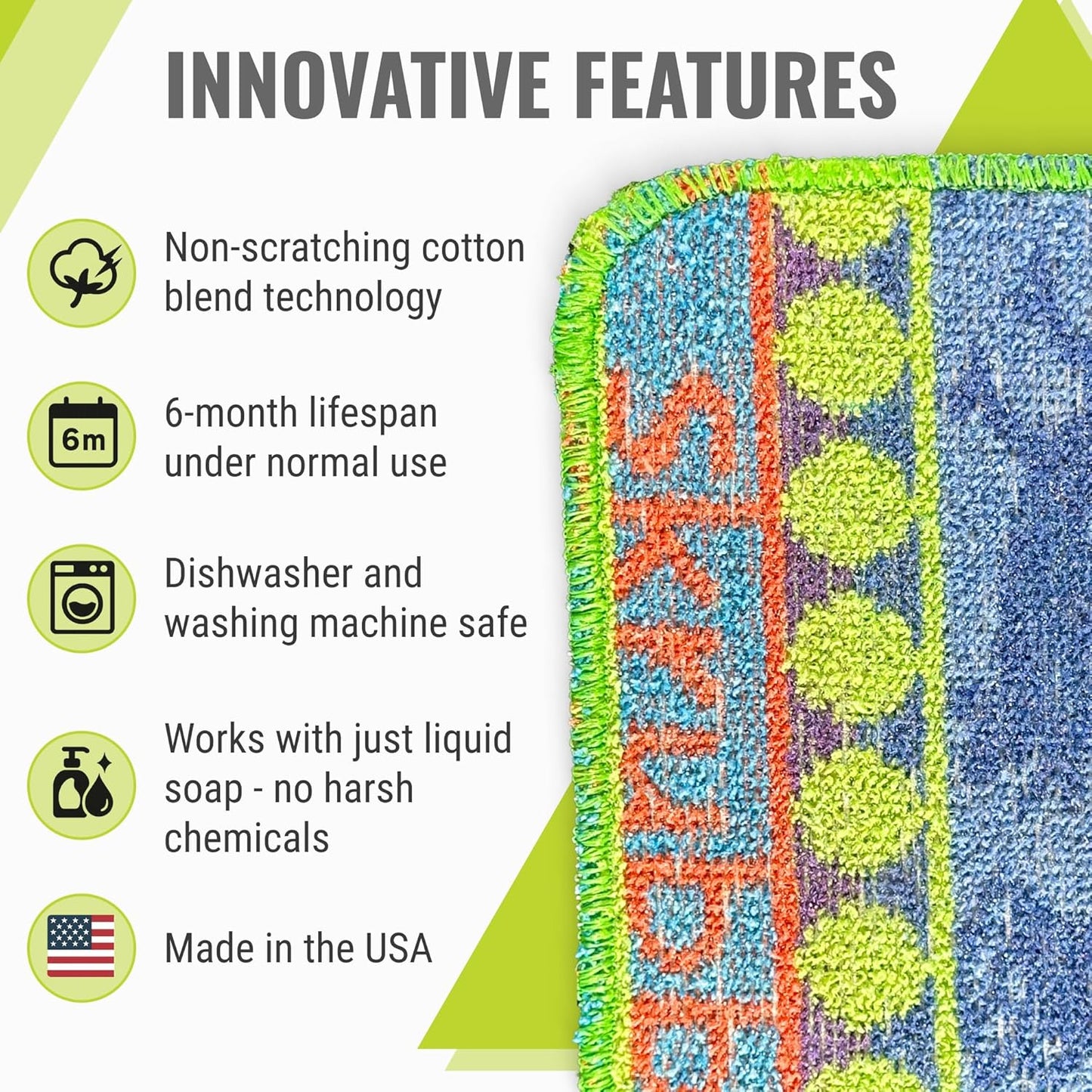 Wet-it! Skrubba 3-Pack Reusable Dish Scrubbers – Non-Scratch Scouring Pads for Kitchen & Household – Eco-Friendly, Dishwasher Safe Scrub Sponges for Dishes, Pots & Pans (Vogue)