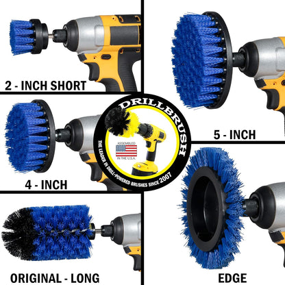 Drillbrush Multi-Surface Drill Brush Attachments Set for Car Interior, Bathroom, Flooring, Counters, Sinks, Siding, Garages, and More - Dishwasher Safe Drill Brush Car Detailing Kit Attachment Set