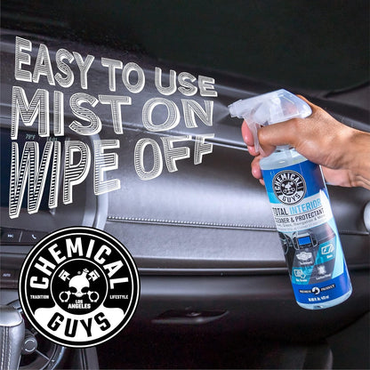 Chemical Guys SPI22016 Total Interior Cleaner and Protectant, 16 fl oz, with Acc_S90 Boar's Hair Detailing Brush, Safe for Cars, Trucks, SUVs, Jeeps, Motorcycles, RVs & More