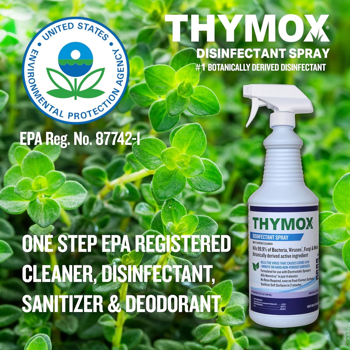 1 Gallon Botanical Disinfectant - All Natural Cleaner Mold Remover, Multipurpose Cleaner, Mold Killer - Ideal for Restoration Jobs and Water Damage, Pet Friendly Natural Disinfectant