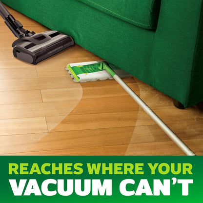 Swiffer Sweep & Mop Deluxe 2-in-1 Multi-Surface Kit for Floor Cleaning, Includes 1 Sweeper Device, 5 Dry Sweeping + 6 Wet Mopping Heavy Duty Cloths, Black