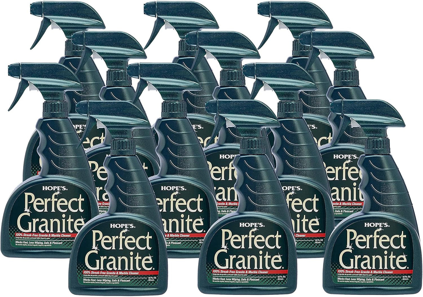 HOPE'S Perfect Granite & Marble Countertop Cleaner, Stain Remover and Polish, Streak-Free, Ammonia-Free, 22 Ounce, Pack of 2
