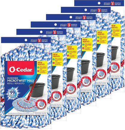 O-Cedar Genuine MicroTwist MAX Twist Mop Head Replacement | Machine Washable | Reusable | Microfiber Refill | Removes 99% of Bacteria