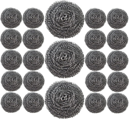 48 Pack Stainless Steel Scourers Sponges,Steel Wool scrubbers for stoves, pots, Cooker Hoods, etc. That are Difficult to Clean (48 Pack-Small 10 gram)