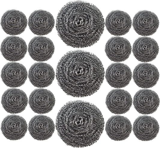 48 Pack Stainless Steel Scourers Sponges,Steel Wool scrubbers for stoves, pots, Cooker Hoods, etc. That are Difficult to Clean (48 Pack-Small 10 gram)