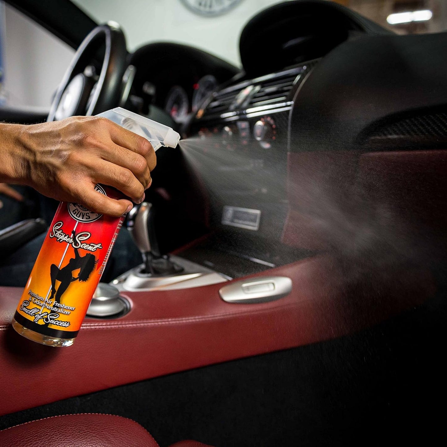 Chemical Guys Black Frost Air Premium Car Air Freshener Spray & Odor Eliminator - Crisp Masculine Scent Spray for Trucks, SUVs, RVs, and Motorcycles - Use in Home, Office, or Garage, 16 oz Bottle
