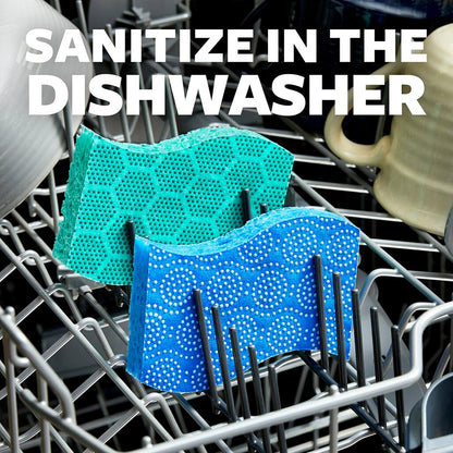 Scotch-Brite Odor Resist Heavy Duty Scrub Sponge, Dishwasher-Safe Kitchen sponges for Serious Scrubbing, Multipurpose Dish Sponge for Stuck-On Messes, 6 Scrubbing Sponges
