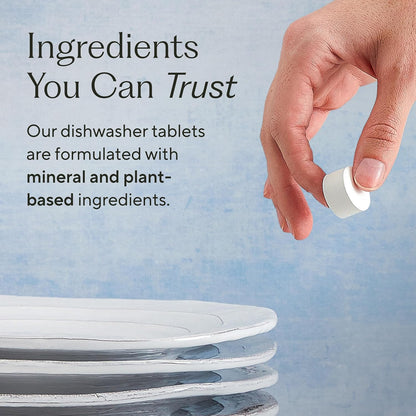 Branch Basics Dishwasher Tablets – 60 Ct | Plastic-Free, Fragrance-Free, Human-Safe | Delivers a Powerful Clean Without Harsh Chemicals