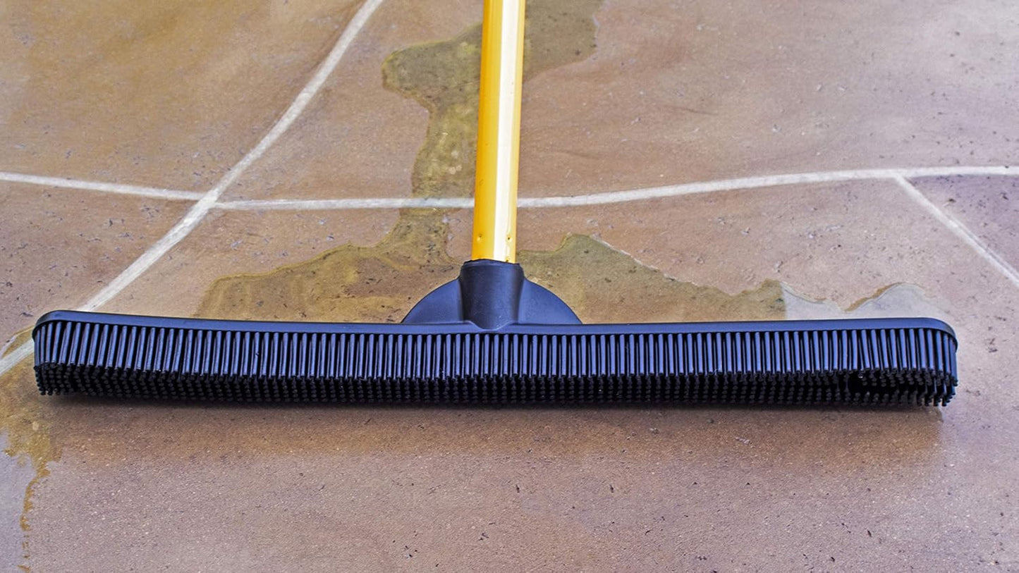FURemover Pet Hair Removal Rubber Broom, 61" Telescopic Handle