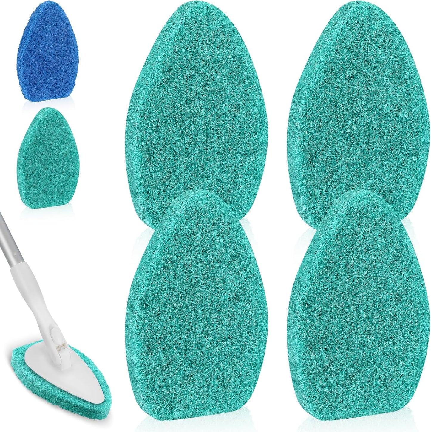 Baderke 4 Pcs Tub Tile Scrubber Cleaning Brush Pads (Without Handle) Brush Non-Scratch Scouring Pads for Shower Bathroom Buildup Toilet Wall Floor (Orange)