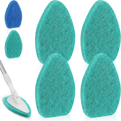 Baderke 4 Pcs Tub Tile Scrubber Cleaning Brush Pads (Without Handle) Brush Non-Scratch Scouring Pads for Shower Bathroom Buildup Toilet Wall Floor (Orange)