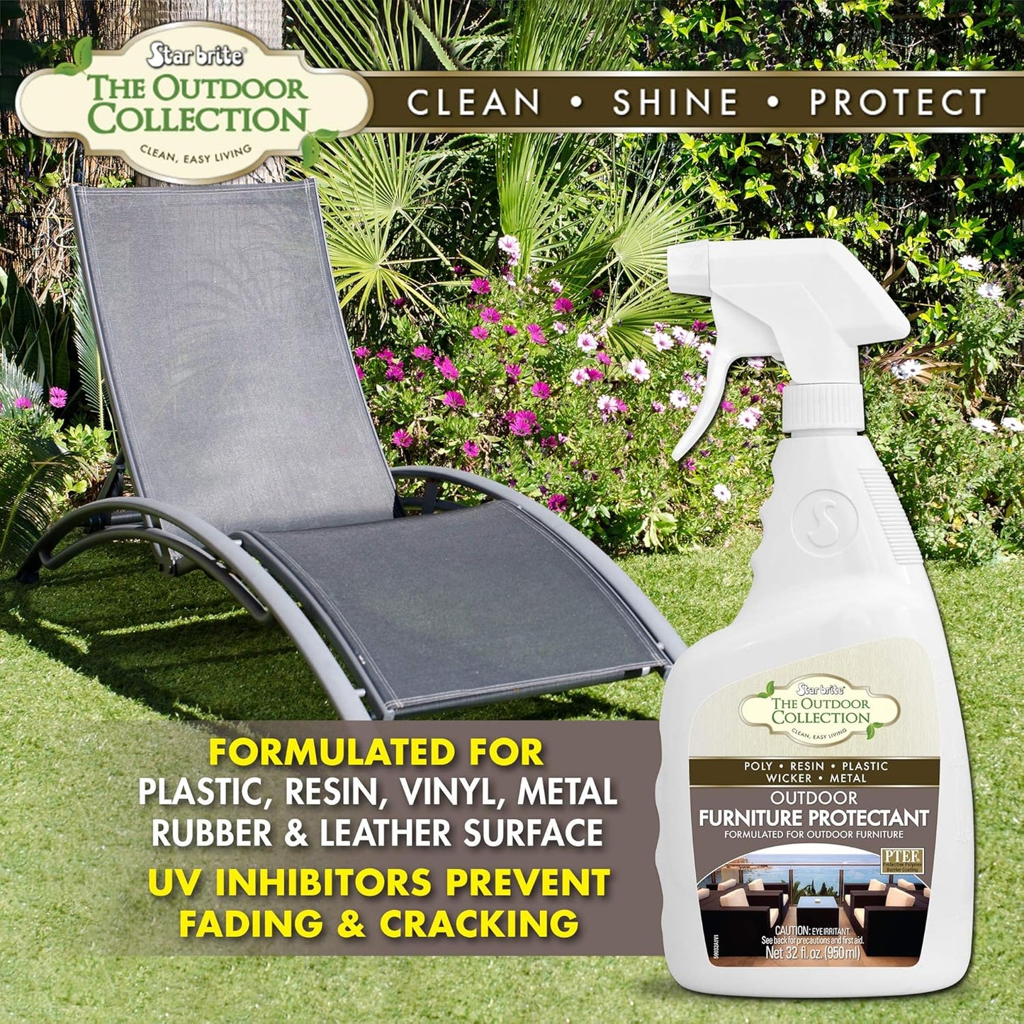 STAR BRITE Outdoor Collection Furniture Protectant Spray - Ideal for Extending the Life & Color of Backyard Patio Chairs, Couches, and Furniture 32 OZ (59032)