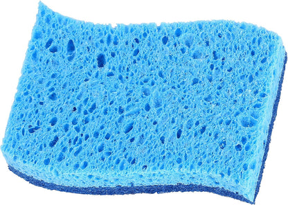 Non-Scratch Cellulose Sponge Kitchen Scrub Sponge with Scouring Pad Set, Good for Non-Stick Cookware Frying Pan, Pot, Counter Top, Sink Scrubbing, Kitchen Scrubbers, Pack of 2, (Red/Pink)