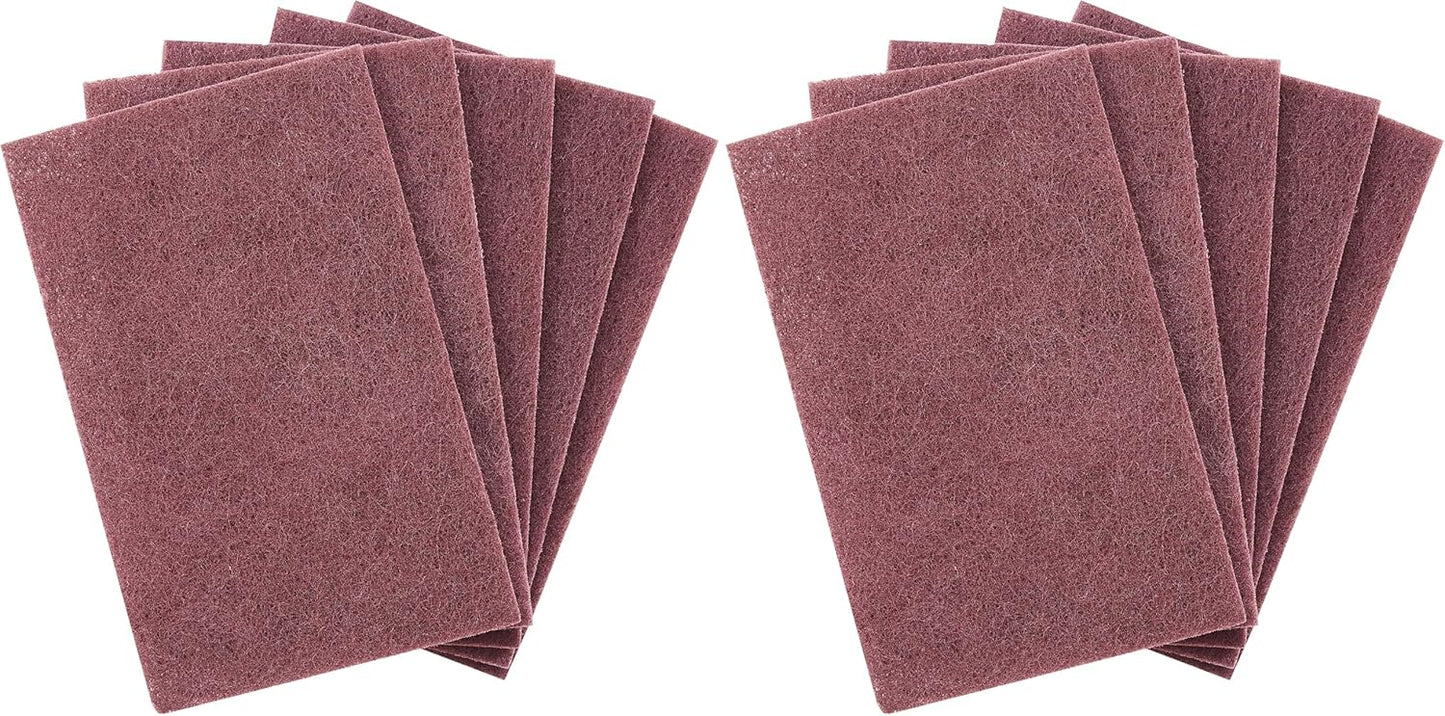 Heavy Duty XL Red Scouring Pads. 6x9 in 5 Pack of Scrubber Tools for Cleaning Stainless Steel Pots, Pans, Grills and Griddles. Extra Large Pad for Outdoor Use on Railings and Tiles.