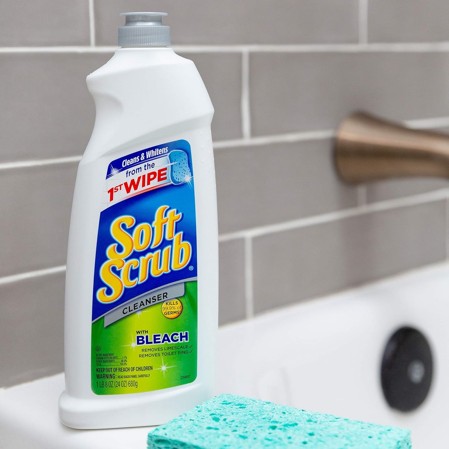 Soft Scrub Antibacterial Cleaner with Bleach Surface Cleanser, 36 Ounce (Pack of 6)