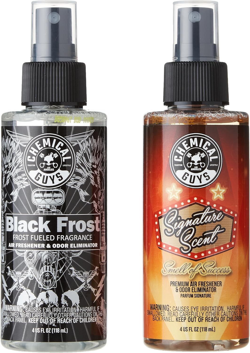Chemical Guys Black Frost Air Premium Car Air Freshener Spray & Odor Eliminator - Crisp Masculine Scent Spray for Trucks, SUVs, RVs, and Motorcycles - Use in Home, Office, or Garage, 16 oz Bottle