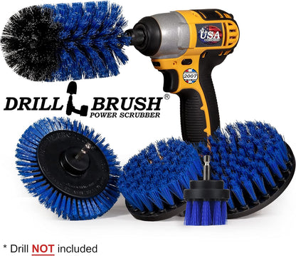 Drillbrush Multi-Surface Drill Brush Attachments Set for Car Interior, Bathroom, Flooring, Counters, Sinks, Siding, Garages, and More - Dishwasher Safe Drill Brush Car Detailing Kit Attachment Set