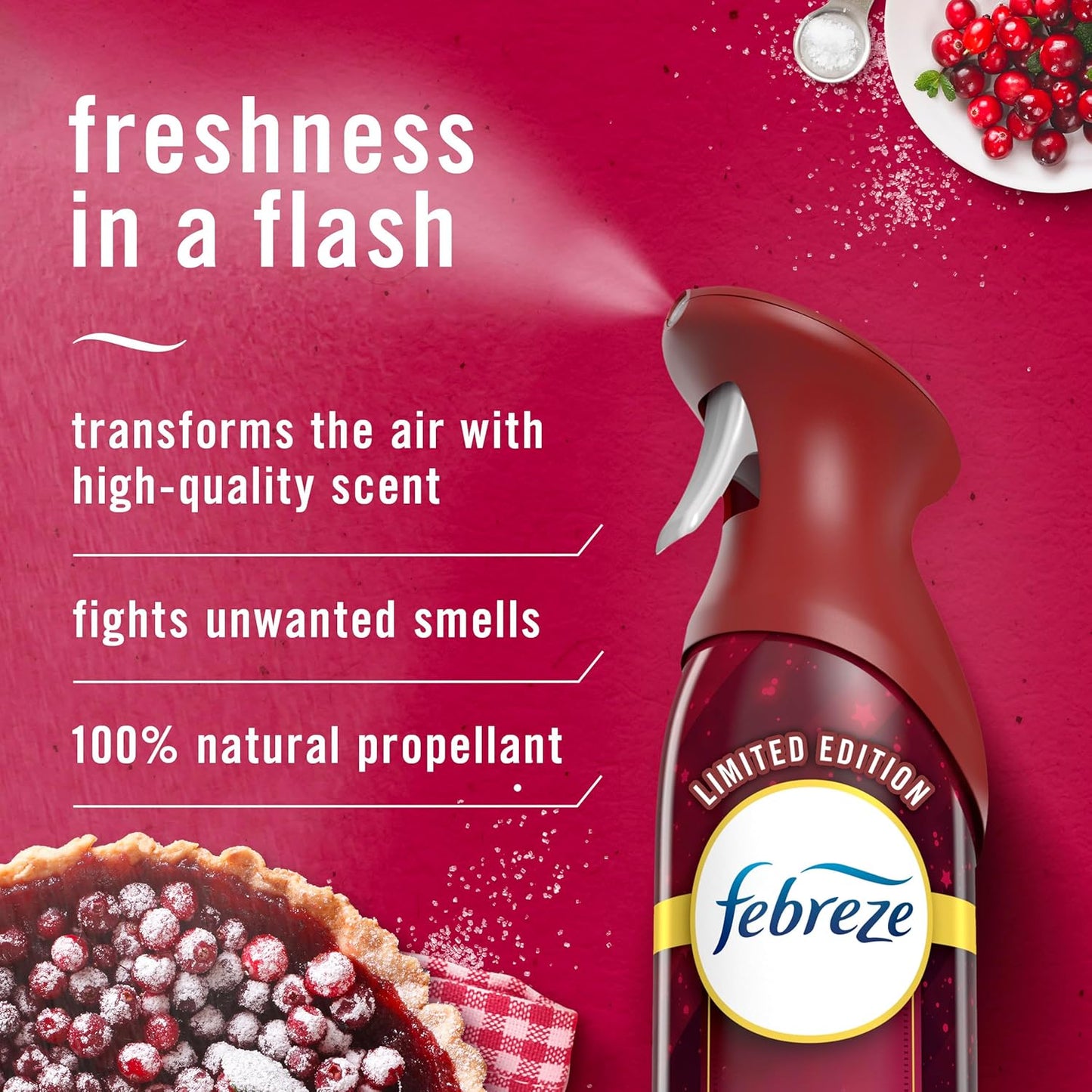 Febreze Air Freshener Spray, Odor-Fighting Room Spray, Crisp Fall Breeze, Cuddle Weather, Baked Cinnamon Apple, 8.8oz, 3 Count