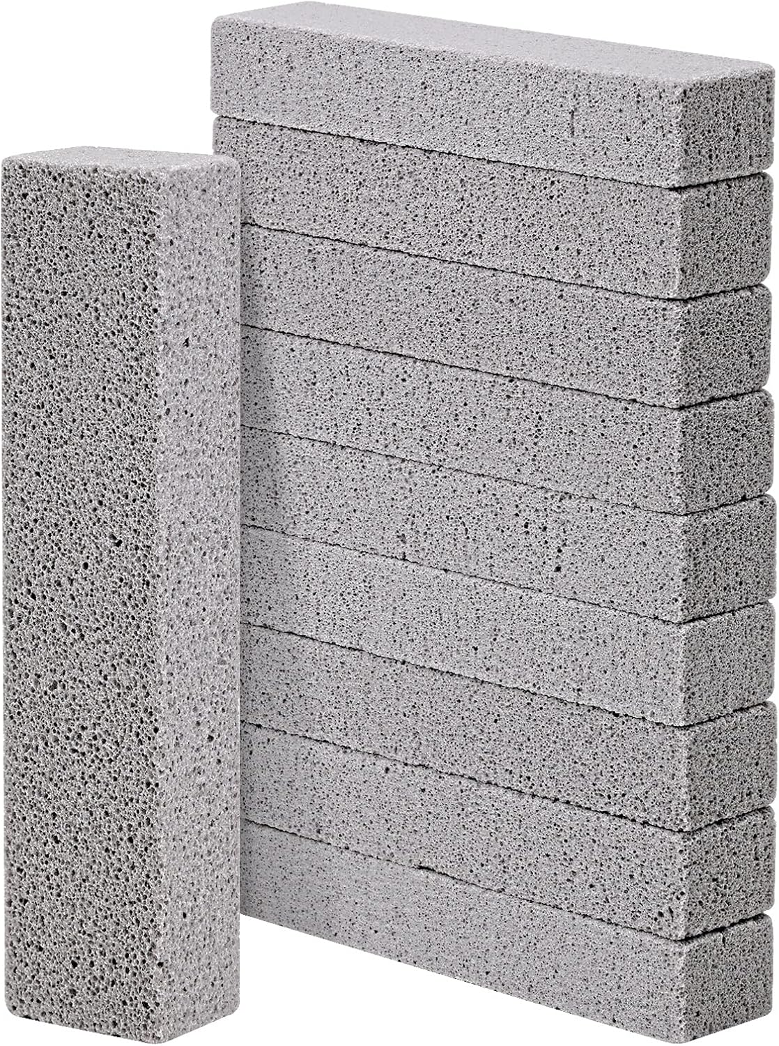 10 Pack Pumice Stone for Cleaning, Pumice Stone for Toilet Cleaning Bowl Stick, Heavy Duty Strong Pumice Cleaning Bar for Bathtubs, Kitchen Sink, Grill, Household (5.9 x 1.4 x 0.9 Inches)