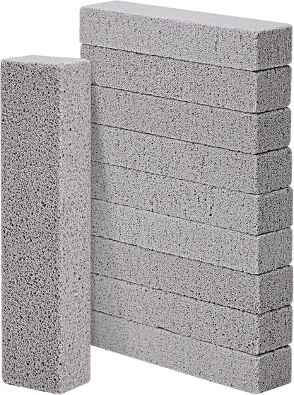 10 Pack Pumice Stone for Cleaning, Pumice Stone for Toilet Cleaning Bowl Stick, Heavy Duty Strong Pumice Cleaning Bar for Bathtubs, Kitchen Sink, Grill, Household (5.9 x 1.4 x 0.9 Inches)