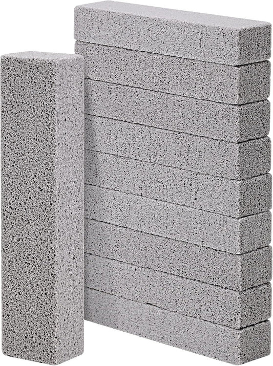 10 Pack Pumice Stone for Cleaning, Pumice Stone for Toilet Cleaning Bowl Stick, Heavy Duty Strong Pumice Cleaning Bar for Bathtubs, Kitchen Sink, Grill, Household (5.9 x 1.4 x 0.9 Inches)