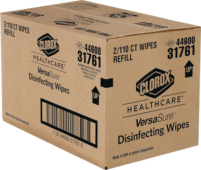 Clorox Healthcare VersaSure Cleaner Disinfectant Wipes, 110 Count Refill, 2 Refills/Case