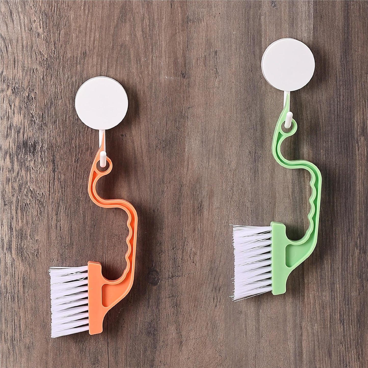 Slick- Window Track Cleaning Brush, 2 Pack, Blue Ergonomic Handle, Built-in Scraper, Multipurpose, Window Track Cleaning Tools